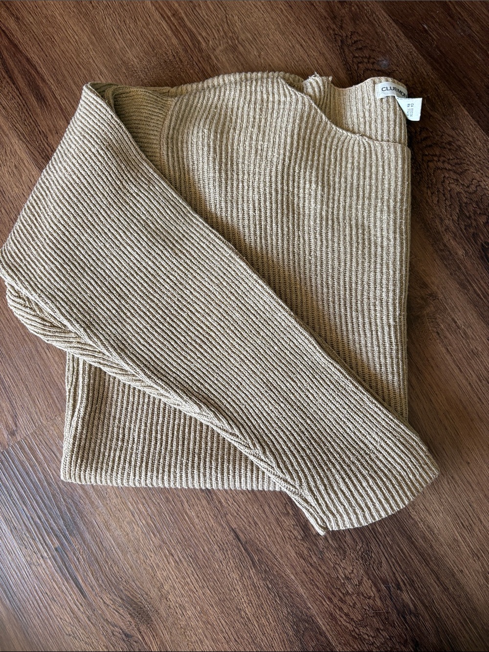 Vintage Club Monaco Ribbed Knit Silk/Cotton Blend Oversize Sweater L